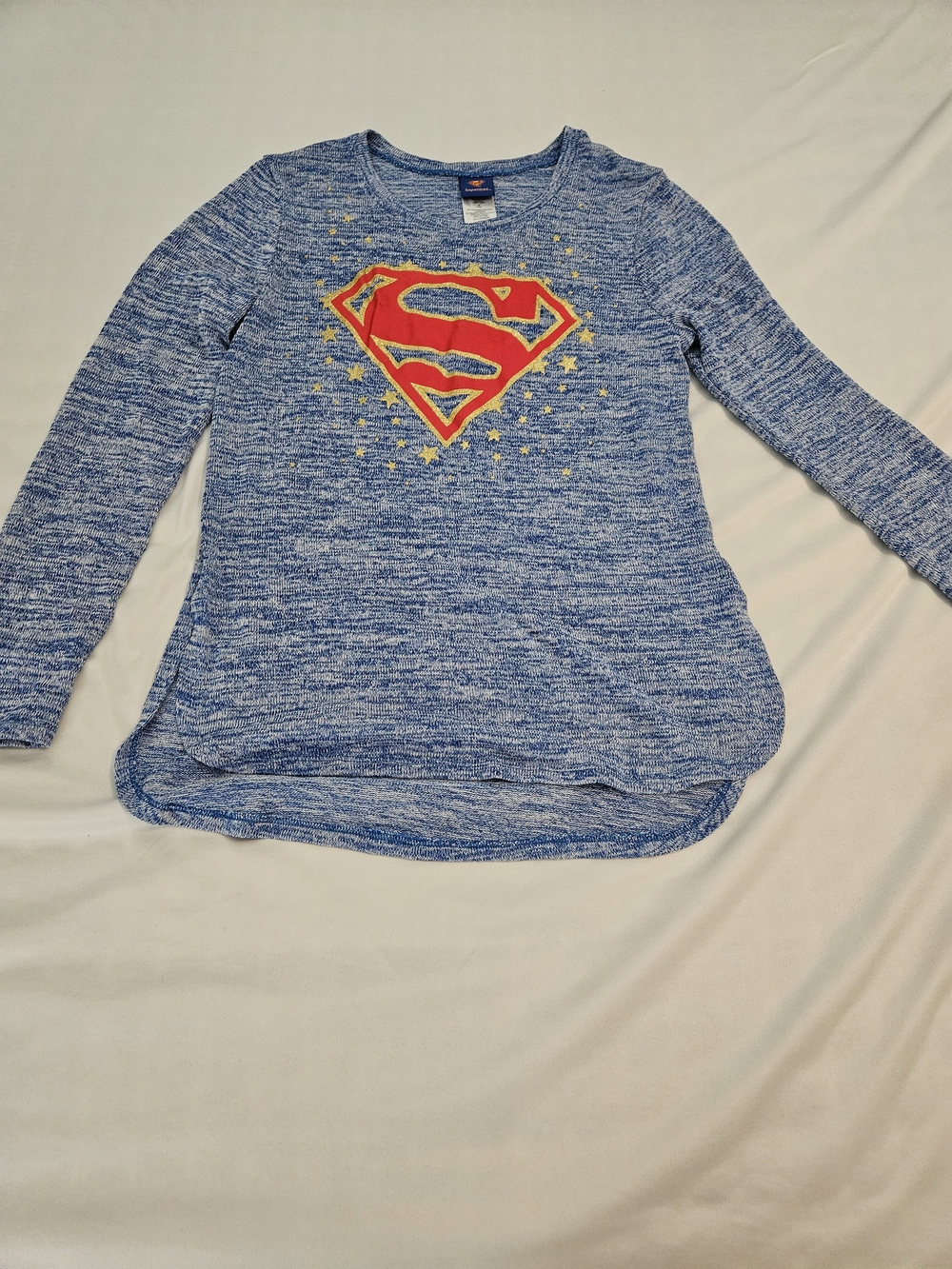 DC Comics Blue Long-Sleeve Top with Red & Yellow Superman Shield